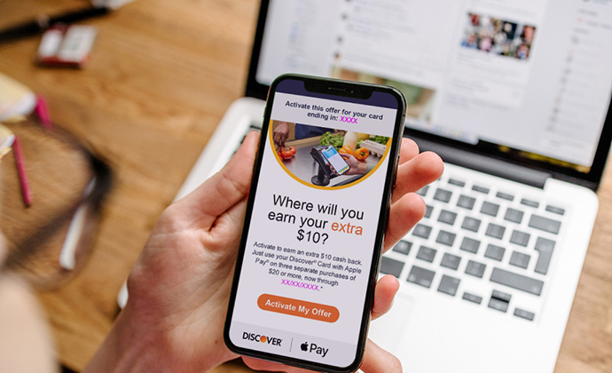 A phone with an advertisement on it